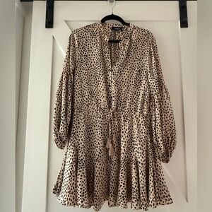 Aakaa, Size Medium Animal Print Dress With Tie Waist